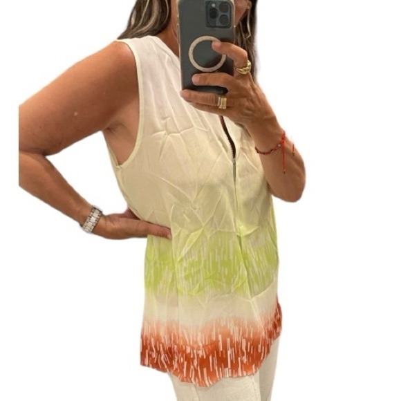 CHAUS New York Sleeveless Front Zipper Blouse Top.Size L - Picture 4 of 13